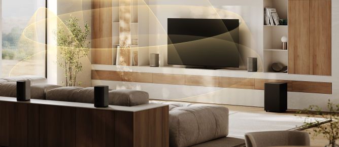 Loewe We. BOOST: Wireless Dolby Atmos Home Theatre – Plug & Play Elegance