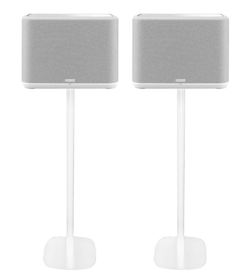 Set of two Vebos floor stands with Denon Home 350 white set