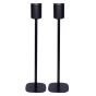 Set of two black Vebos floor stands with Sonos One
