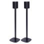 Set of two black Vebos floor stands with Sonos One detail view