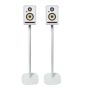 Set of two Vebos floor stands with Bookshelf Speaker white set