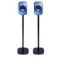 Single black Vebos floor stand with KEF LSX