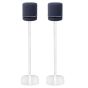 Set of two white Vebos floor stands with Amazon Echo Studio