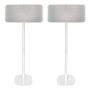 Set of two Vebos floor stands with Bluesound Mini white set