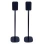 Set of two black Vebos floor stands with Bluesound Pulse Flex