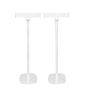 Single white Vebos floor stand with Ikea Symfonisk horizontal