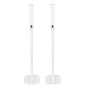 Single white Vebos floor stand with Ikea Symfonisk vertical