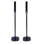 Single black Vebos floor stand with Ikea Symfonisk vertical
