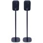 Set of two black Vebos floor stands with JBL Control One