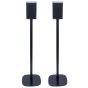 Set of two black Vebos floor stands with Klipsch Cinema 1200