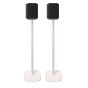 Set of two white Vebos floor stands with LG Sound Suite M7