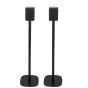 Set of two black Vebos floor stands with LG SPK8 S