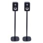 Set of two black Vebos floor stands with Polk Signature S10e
