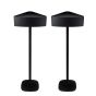 Set of two black Vebos floor stands with Samsung M5 WAM550