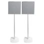 Set of two white Vebos floor stands with Sony BRAVIA Theatre Quad