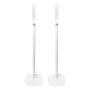 Set of two white Vebos floor stands with Sony SA-RS5 detail view