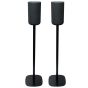 Set of two black Vebos floor stands with Sony SA-RS5