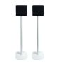 Set of two white Vebos floor stands with Teufel One S