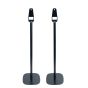 Set of two black Vebos floor stands with Teufel One S detail view