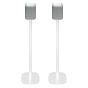 Set of two white Vebos floor stands with Yamaha WX-010 MusicCast