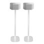 Set of two white Vebos floor stands with Yamaha WX-030 MusicCast