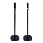 Set of two black Vebos floor stands with Yamaha WX-030 MusicCast detail view
