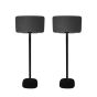 Set of two black Vebos floor stands with Sonos Five detail view