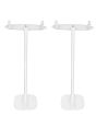 Set of two white Vebos floor stands with Yamaha MusicCast 50 extra view