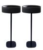 Set of two black Vebos floor stands with Yamaha MusicCast 50