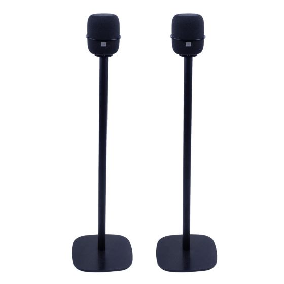 Black Vebos floor stand with JBL Link Music