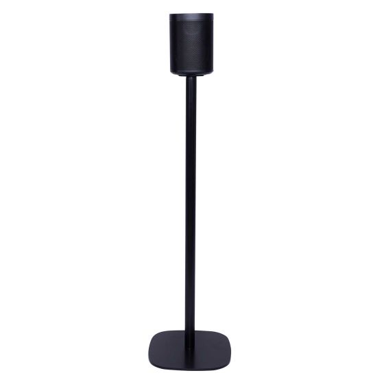 Black Vebos floor stand with Sonos One