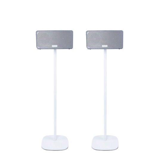 Set of two Vebos floor stands with Sonos Play 3 white set