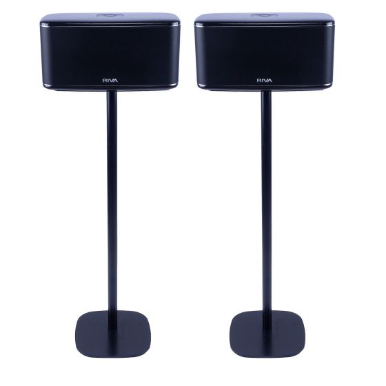 Set of two black Vebos floor stands with Riva Festival