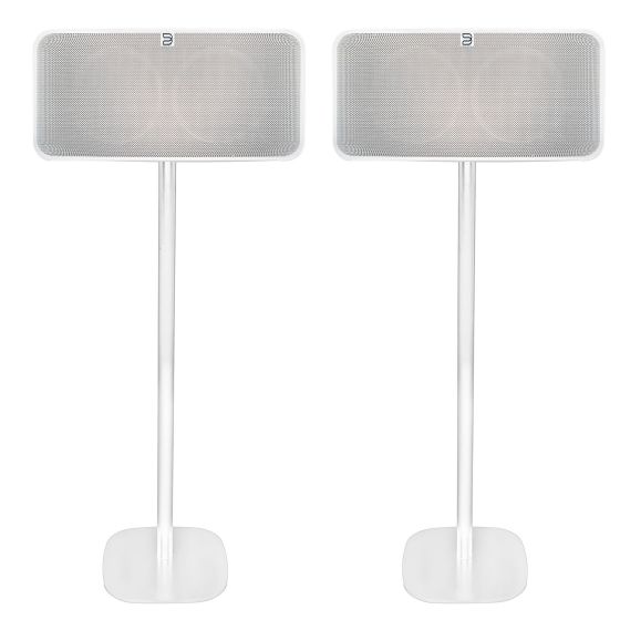 Set of two Vebos floor stands with Bluesound Mini white set