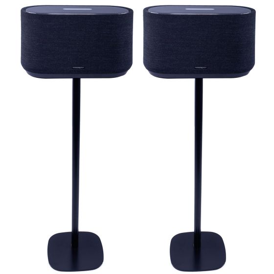 Set of two black Vebos floor stands with Harman Kardon Citation 500