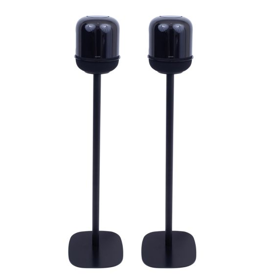 Set of two black Vebos floor stands with Huawei Sound X