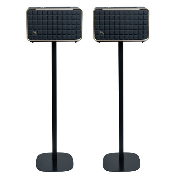 Black Vebos floor stand with JBL Authentics 200