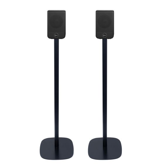 Set of two black Vebos floor stands with Klipsch Flexus SURR 100