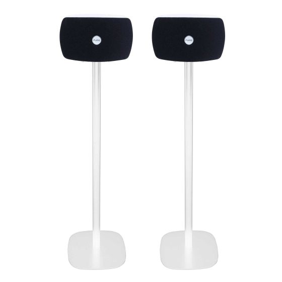 Set of two white Vebos floor stands with Pure Jongo TX2