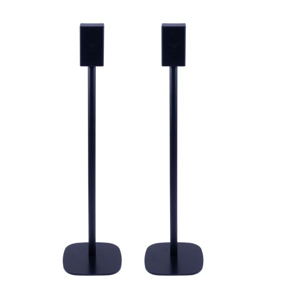 Set of two black Vebos floor stands with Samsung SWA-8500S