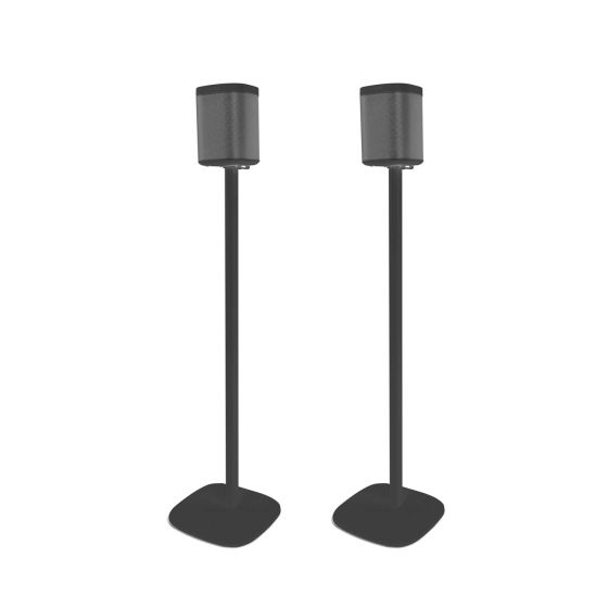 Set of two Vebos floor stands with Sonos Play 1 black set