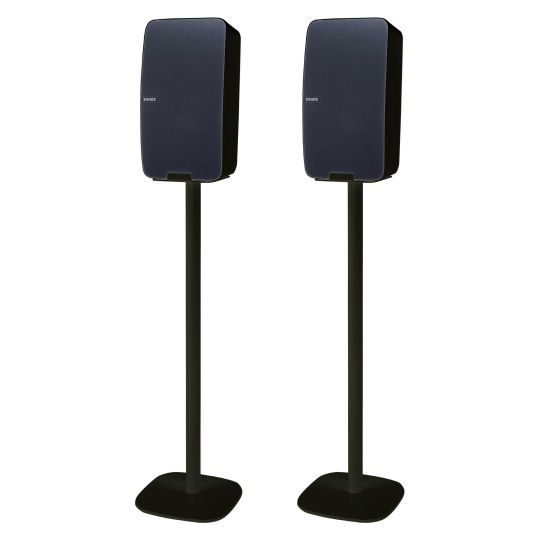 Set of two Vebos floor stands with Sonos Play 5 Gen 2 black - vertical